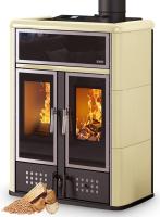 Klover DUAL Hybrid Kombi Kaminofen Holz Pellet wasserführend elfenbein 27,4 kw